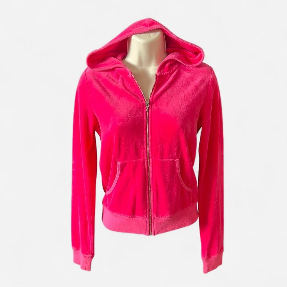 Juicy Couture G&P Zip Up Velour Hoodie Y2K 2000's Juicy Sweater Size S